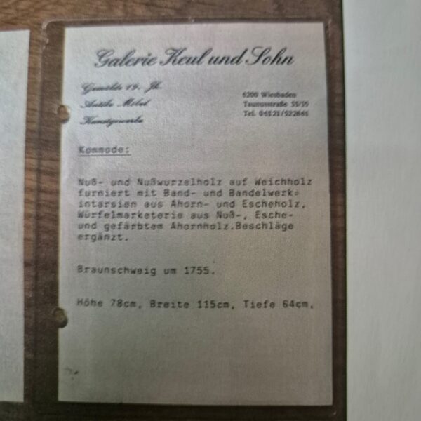 Braunschweiger Barok Commode 1755 Noten - Afbeelding 15