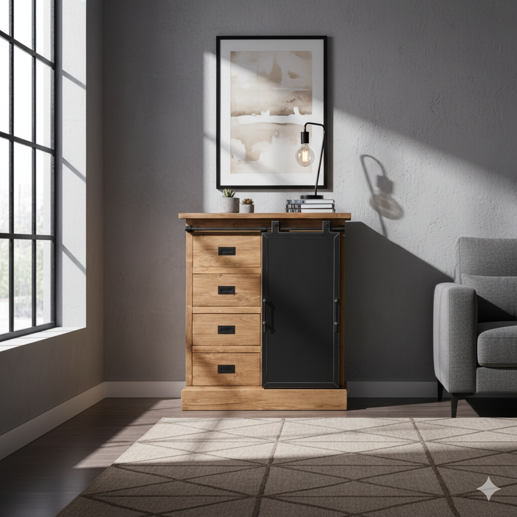 Commode Kast Teak 1,01 m - Afbeelding 2