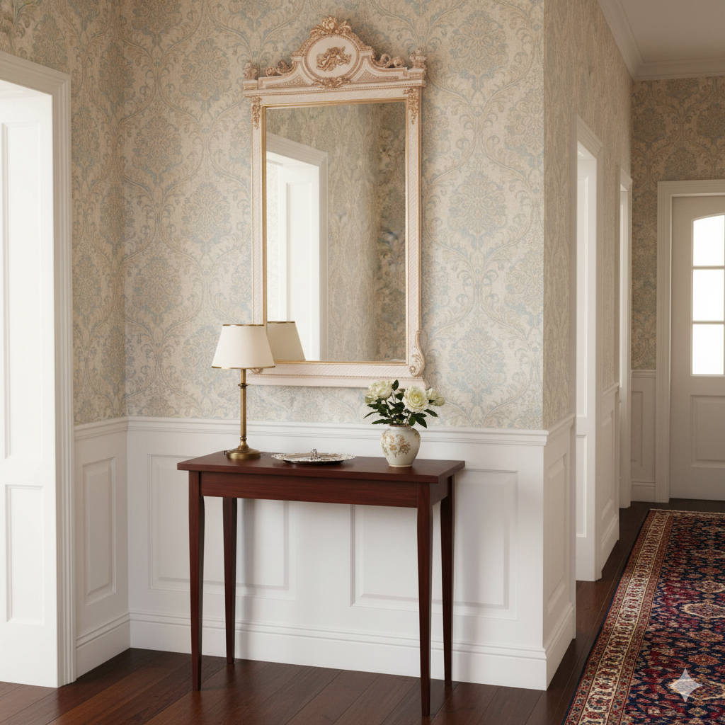 Spiegel Antiek-wit-Goud Barokstijl 0,85 m x 2,00 m - Afbeelding 2