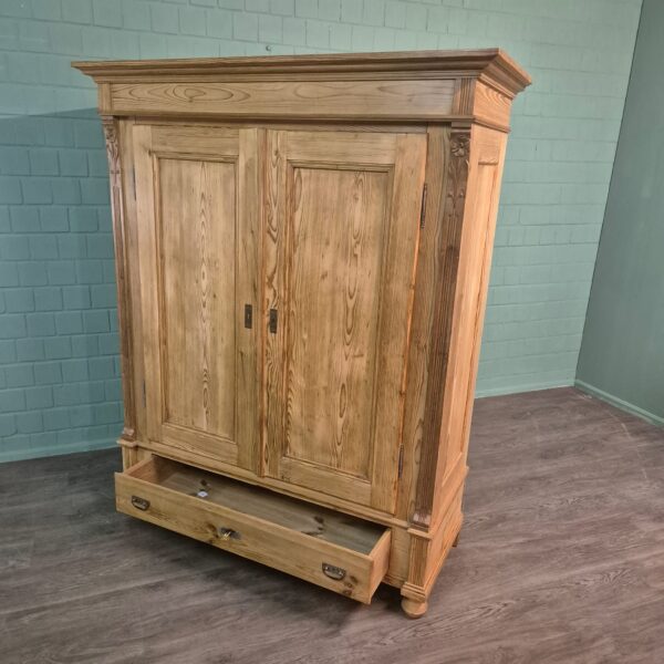 Kast Kledingkast Gründerzeit 1880 Grenen - Afbeelding 11