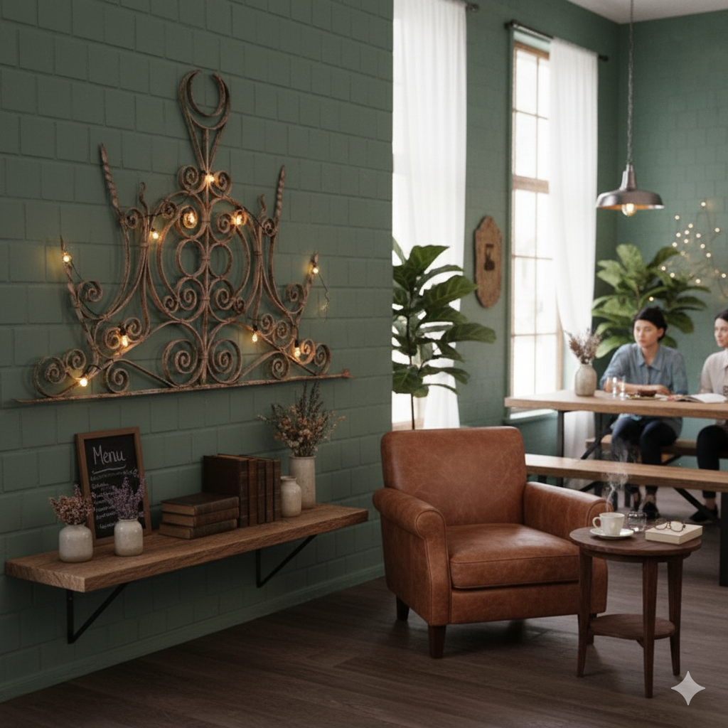 Sierhekwerk Jugendstil 1900 Smeedijzer 1,70 m x 1,16 m - Afbeelding 2