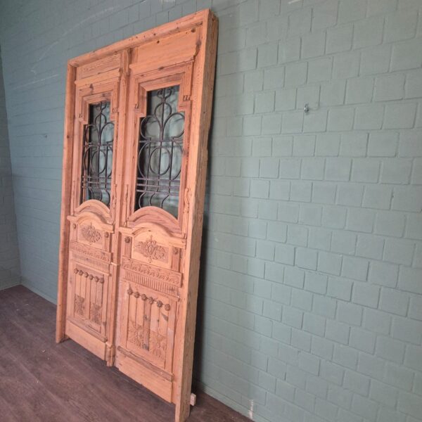 Voordeur Deur Huisdeur Jugendstil 1900 Grenen - Afbeelding 2