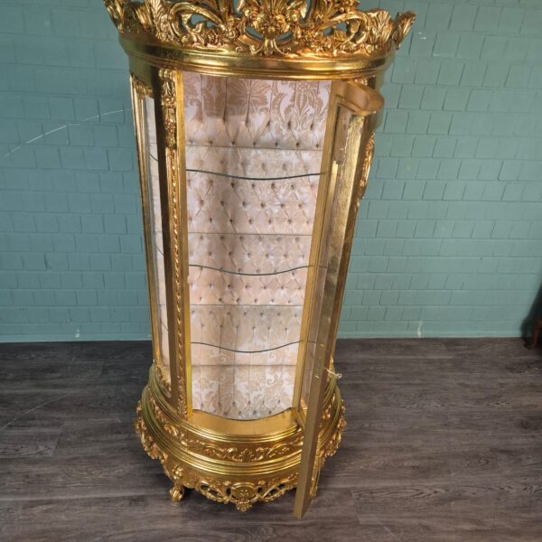 Vitrine Barokstijl Massief Hout Goud 1,02 m - Afbeelding 10