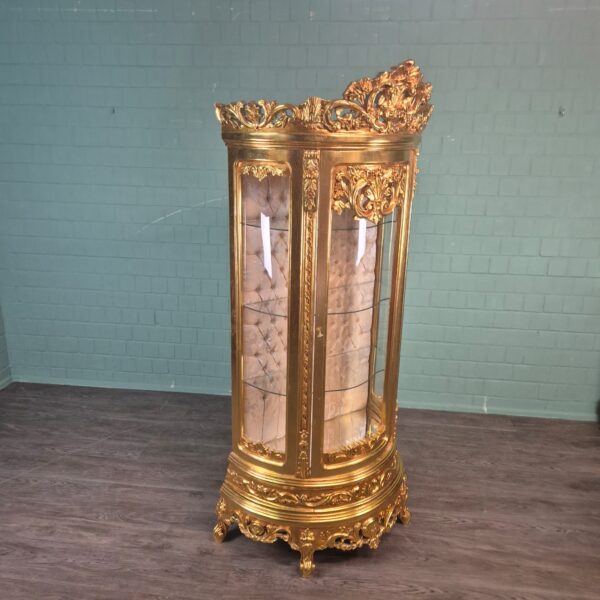 Vitrine Barokstijl Massief Hout Goud 1,02 m