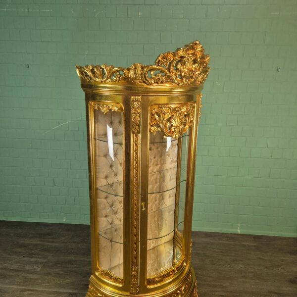 Vitrine Barokstijl Massief Hout Goud 1,02 m - Afbeelding 4