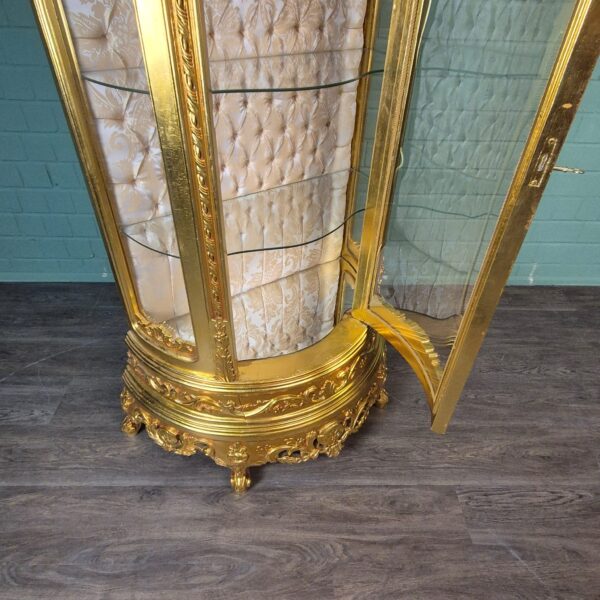 Vitrine Barokstijl Massief Hout Goud 1,02 m - Afbeelding 15