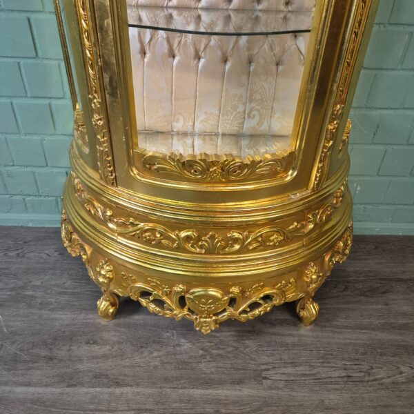Vitrine Barokstijl Massief Hout Goud 1,02 m - Afbeelding 6