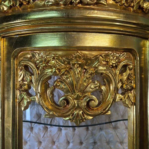 Vitrine Barokstijl Massief Hout Goud 1,02 m - Afbeelding 7