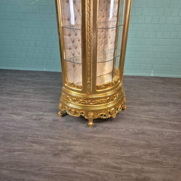 Vitrine Barokstijl Massief Hout Goud 1,02 m - Afbeelding 5