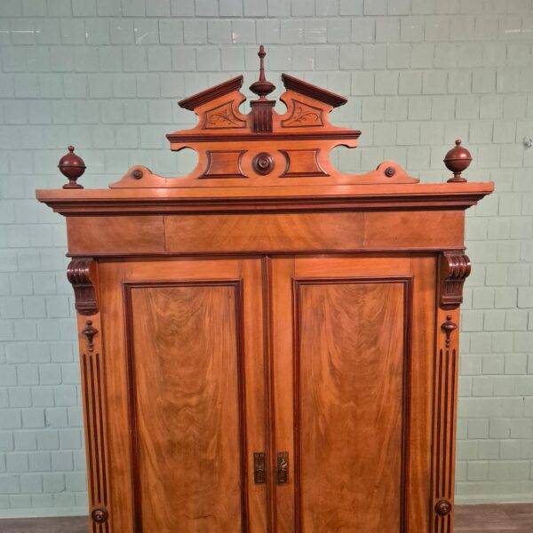 Kast Kledingkast Gründerzeit 1880 Mahonie - Afbeelding 5