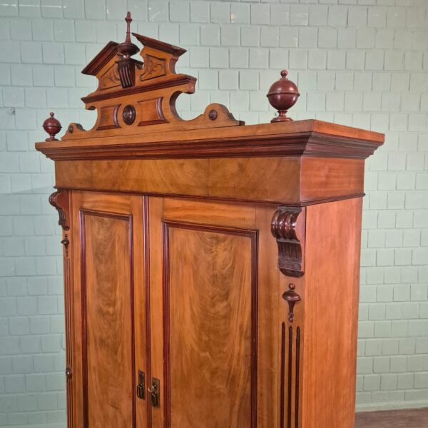 Kast Kledingkast Gründerzeit 1880 Mahonie - Afbeelding 7