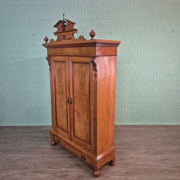 Kast Kledingkast Gründerzeit 1880 Mahonie - Afbeelding 3