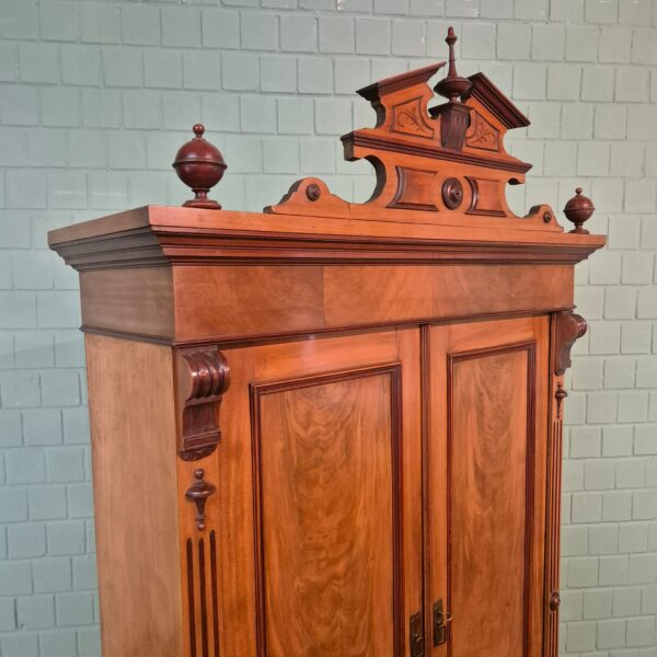 Kast Kledingkast Gründerzeit 1880 Mahonie - Afbeelding 4