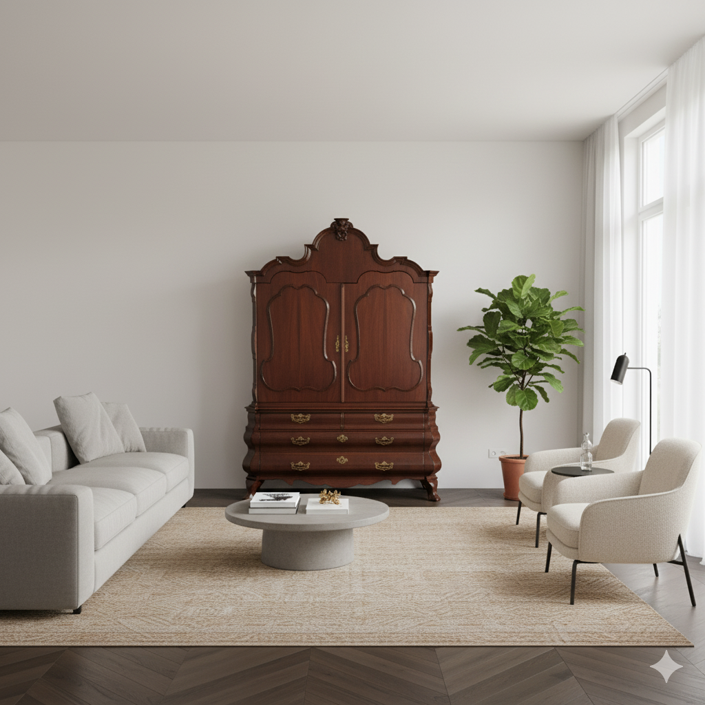 Hollandse Kabinetkast 1780 Mahonie - Afbeelding 2