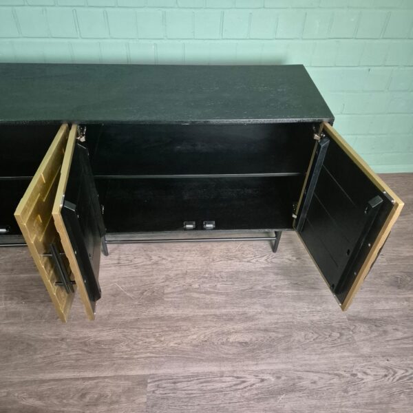 Dressoir Sideboard My Sons Goud-Zwart Massief Hout 1,80 m - Afbeelding 11
