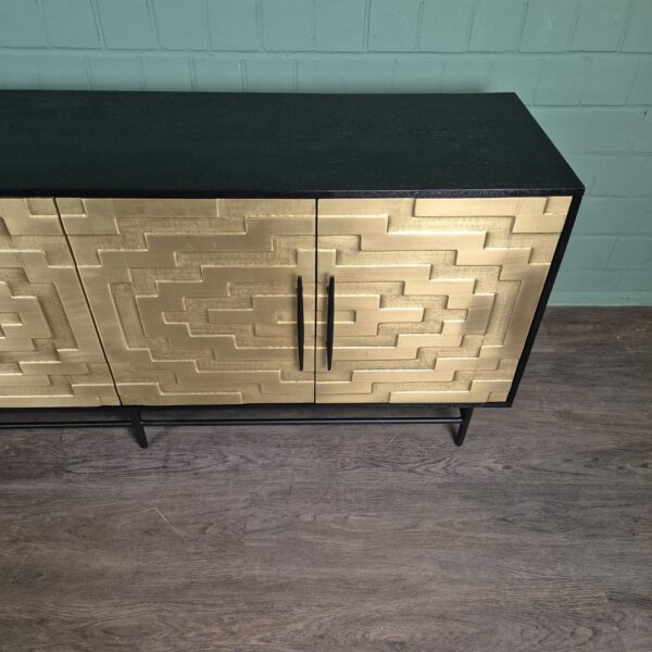 Dressoir Sideboard My Sons Goud-Zwart Massief Hout 1,80 m - Afbeelding 4