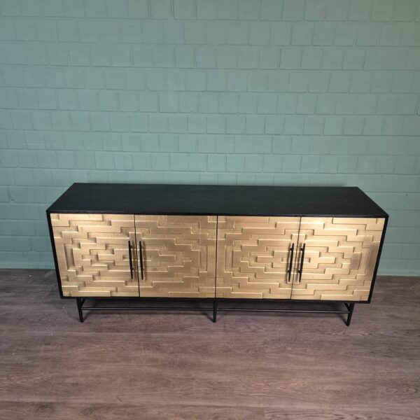 Dressoir Sideboard My Sons Goud-Zwart Massief Hout 1,80 m - Afbeelding 2