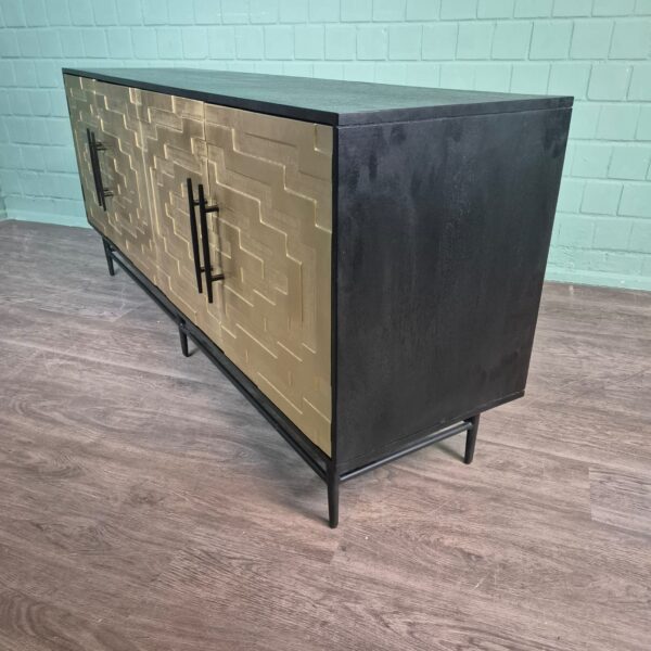 Dressoir Sideboard My Sons Goud-Zwart Massief Hout 1,80 m - Afbeelding 7