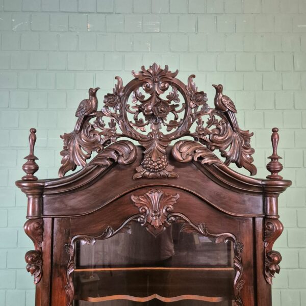 Display Cabinet Biedermeier 1860 Walnut - Afbeelding 4