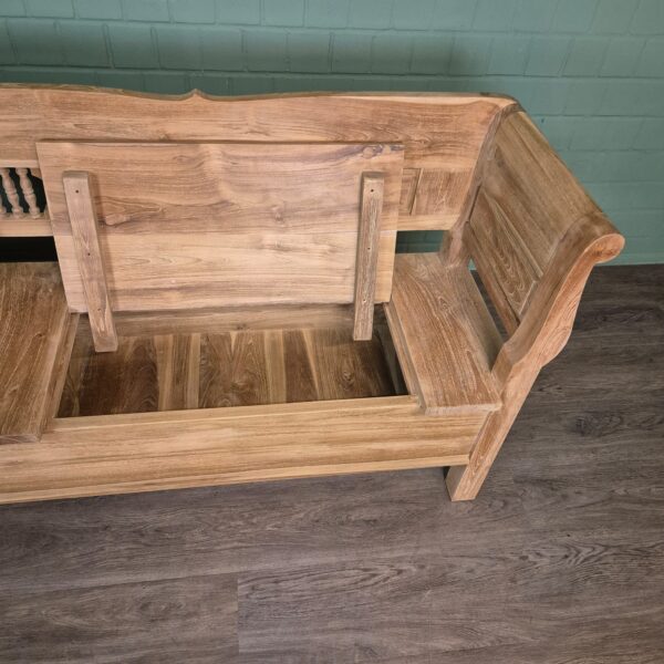 Klepbank Tuinbank Keukenbank 2,40 m Teak - Afbeelding 11