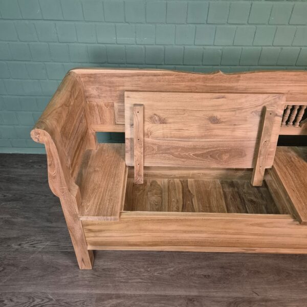 Klepbank Tuinbank Keukenbank 2,40 m Teak - Afbeelding 10