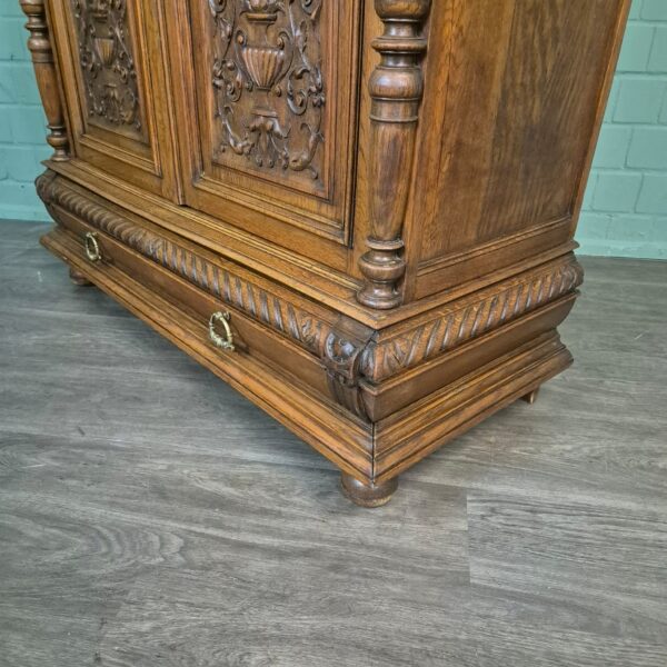 Vitrine Boekenkast Gründerzeit 1880 Eiken - Afbeelding 9