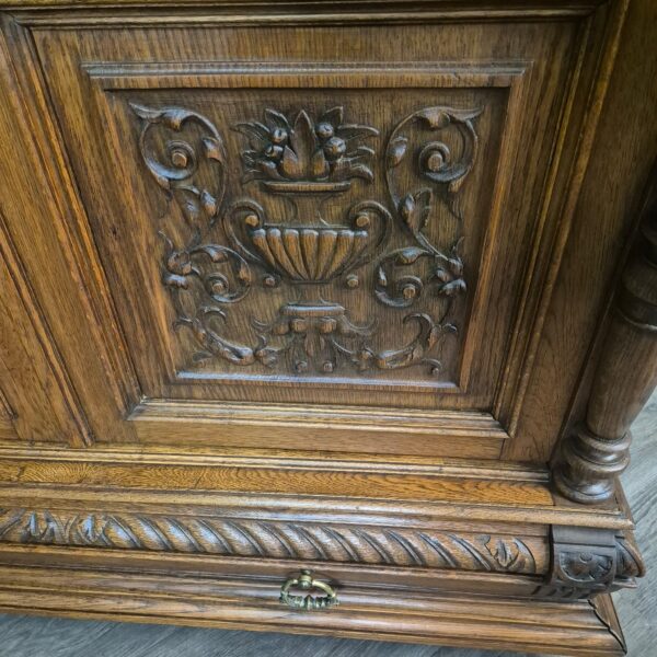 Vitrine Boekenkast Gründerzeit 1880 Eiken - Afbeelding 7