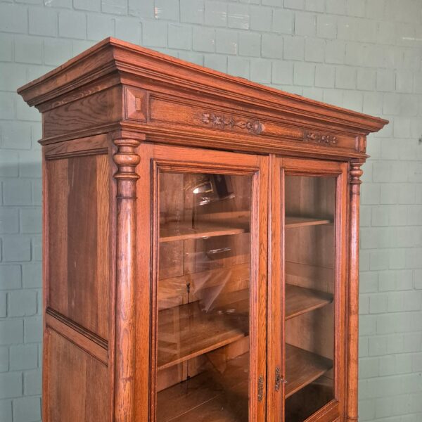 Vitrine Boekenkast Gründerzeit 1880 Eiken - Afbeelding 4