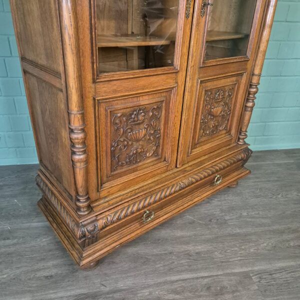 Vitrine Boekenkast Gründerzeit 1880 Eiken - Afbeelding 5