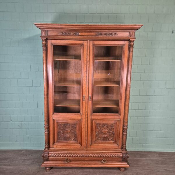 Vitrine Boekenkast Gründerzeit 1880 Eiken - Afbeelding 2