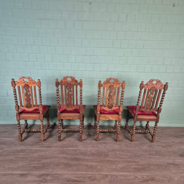 Set Stoelen Gründerzeit 1880 Eiken - Afbeelding 9