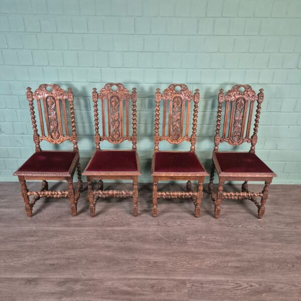 Set Stoelen Gründerzeit 1880 Eiken - Afbeelding 2