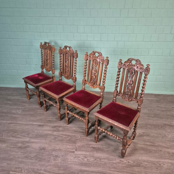 Set Stoelen Gründerzeit 1880 Eiken