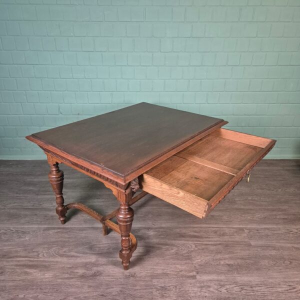 Eettafel Tafel Gründerzeit 1880 Eiken - Afbeelding 6
