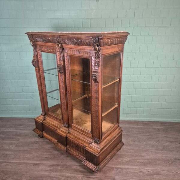 Vitrine Servieskast Gründerzeit 1880 Eiken - Afbeelding 4