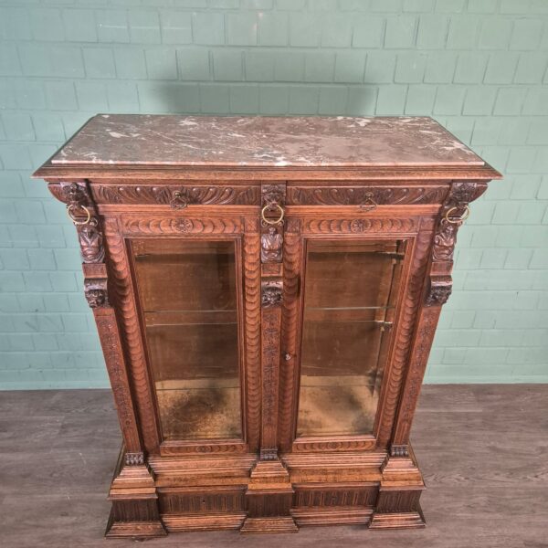 Vitrine Servieskast Gründerzeit 1880 Eiken - Afbeelding 3