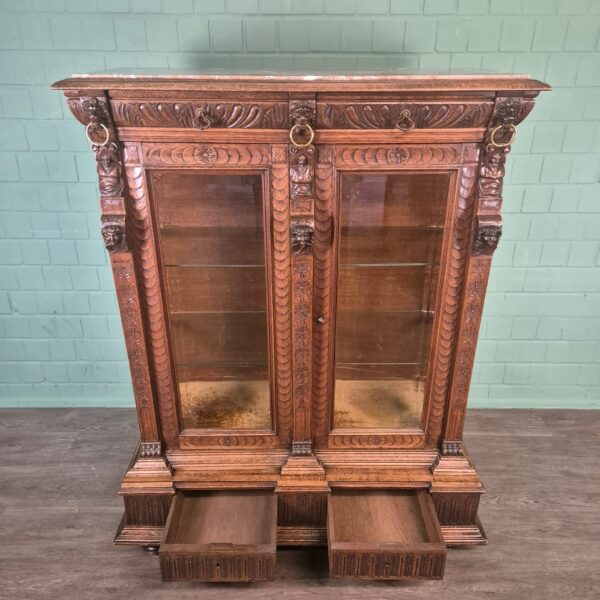 Vitrine Servieskast Gründerzeit 1880 Eiken - Afbeelding 18