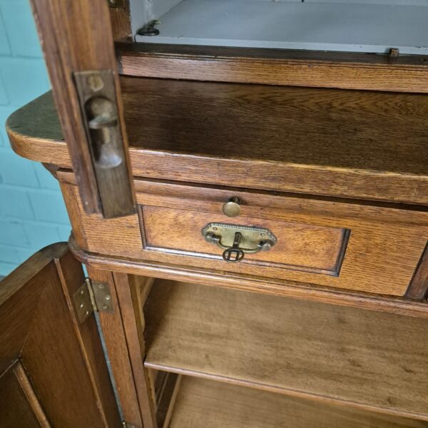 Vitrine Boekenkast Jugendstil 1900 Eiken - Afbeelding 19