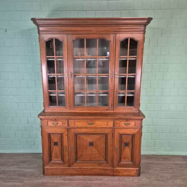 Vitrine Boekenkast Jugendstil 1900 Eiken - Afbeelding 2