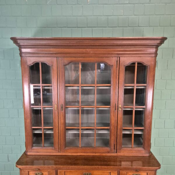Vitrine Boekenkast Jugendstil 1900 Eiken - Afbeelding 4