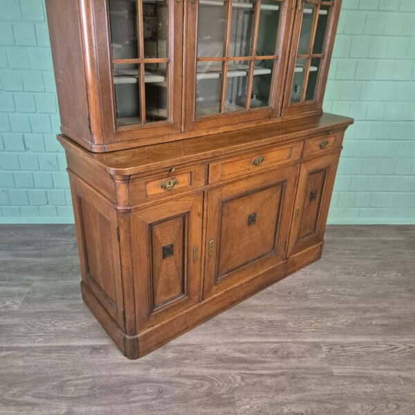 Vitrine Boekenkast Jugendstil 1900 Eiken - Afbeelding 8