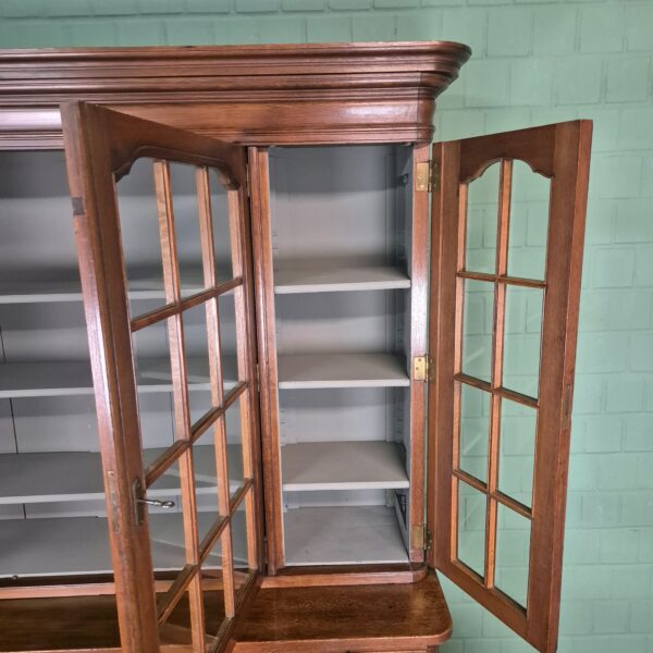 Vitrine Boekenkast Jugendstil 1900 Eiken - Afbeelding 18