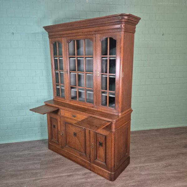 Vitrine Boekenkast Jugendstil 1900 Eiken - Afbeelding 3