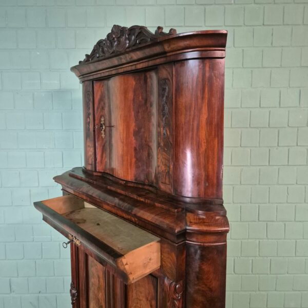 Hoekkast Biedermeier 1840 Mahonie - Afbeelding 19