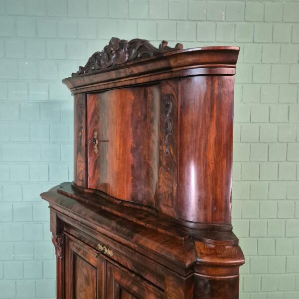 Hoekkast Biedermeier 1840 Mahonie - Afbeelding 11