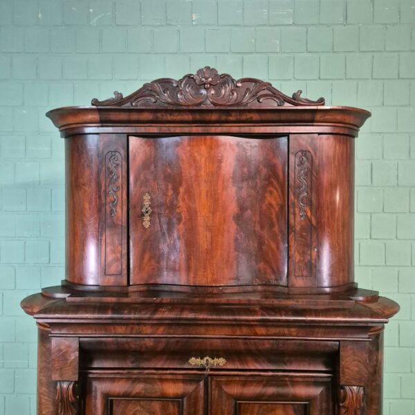 Hoekkast Biedermeier 1840 Mahonie - Afbeelding 12