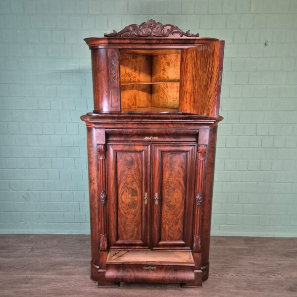 Hoekkast Biedermeier 1840 Mahonie - Afbeelding 17