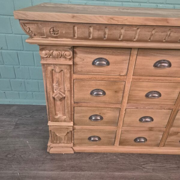 Apothekerskast Ladenkast Anna Teak 1,25 m - Afbeelding 9