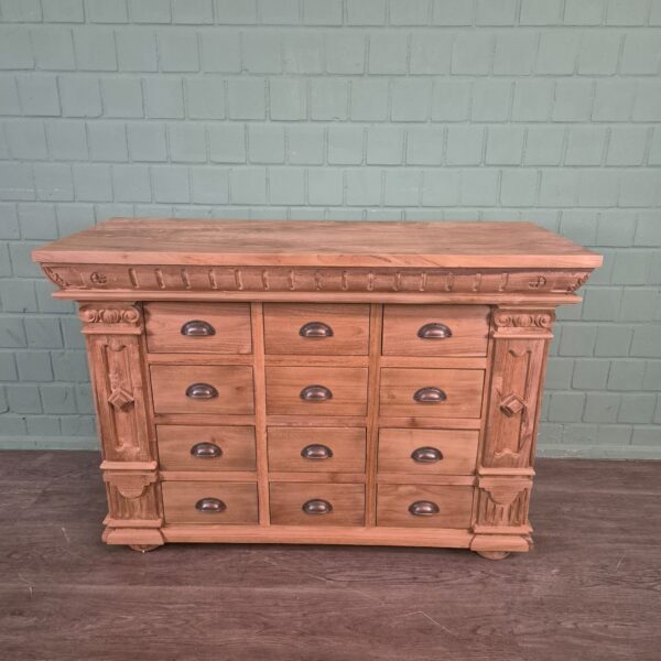 Apothekerskast Ladenkast Anna Teak 1,25 m - Afbeelding 2