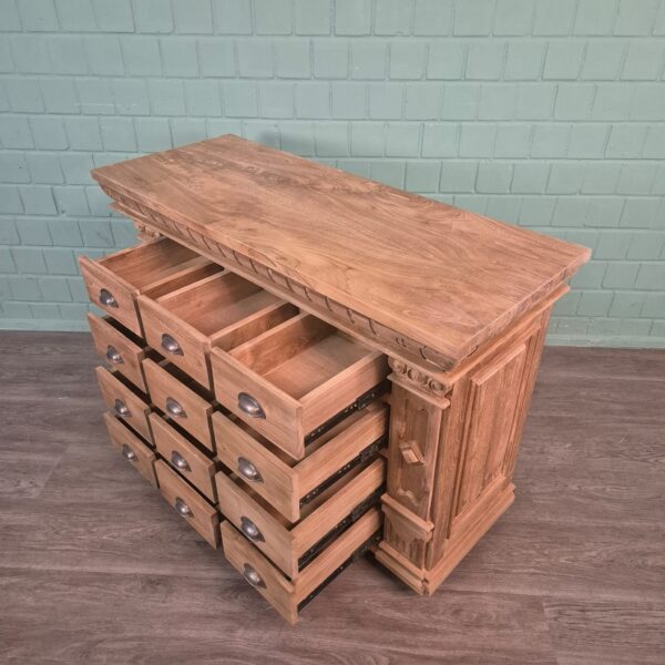Apothekerskast Ladenkast Anna Teak 1,25 m - Afbeelding 10